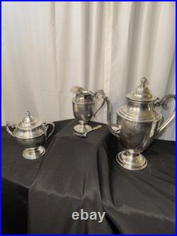 Vintage William Rogers Sterling Plate Coffee Or Tea Withspoon Set EC