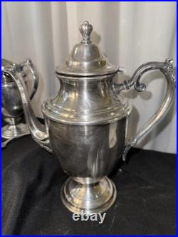 Vintage William Rogers Sterling Plate Coffee Or Tea Withspoon Set EC
