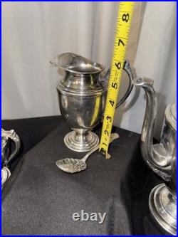 Vintage William Rogers Sterling Plate Coffee Or Tea Withspoon Set EC