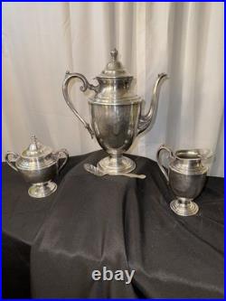 Vintage William Rogers Sterling Plate Coffee Or Tea Withspoon Set EC