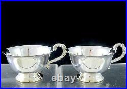 Vintage Wm. A. ROGERS Gilded Silverplate Chased PUNCH BOWL SET 10 CUPS & LADLE