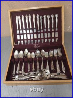 Vintage Wm. A. Rogers Sectional Silver Plate Flatware Set with Case