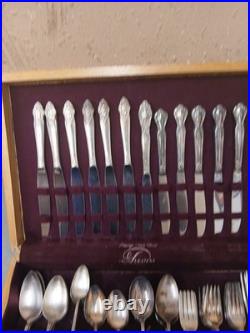 Vintage Wm. A. Rogers Sectional Silver Plate Flatware Set with Case