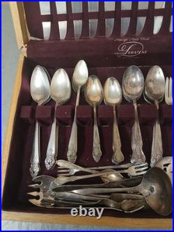 Vintage Wm. A. Rogers Sectional Silver Plate Flatware Set with Case