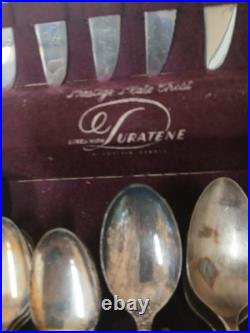 Vintage Wm. A. Rogers Sectional Silver Plate Flatware Set with Case