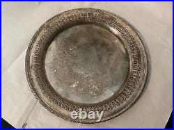 Vintage Wm Rogers #170 Silver Plated 12 Platter, Cutouts On Edges