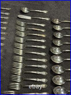 Vintage Wm Rogers Grand Elegance Silver Plate Piece Flatware 83 Pc Lot