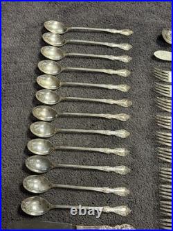 Vintage Wm Rogers Grand Elegance Silver Plate Piece Flatware 83 Pc Lot