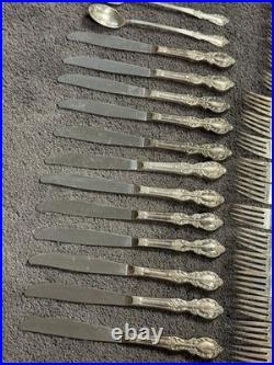 Vintage Wm Rogers Grand Elegance Silver Plate Piece Flatware 83 Pc Lot