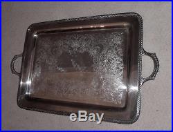 Vintage. Wm. Rogers, (Huge) Silver Serving Tray 27 X 17 No. 4092. Beautful
