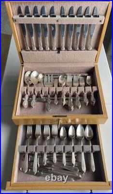 Vintage Wm. Rogers MFG Silverplate Flatware Set 59pc with Chest + Heirloom set 39p