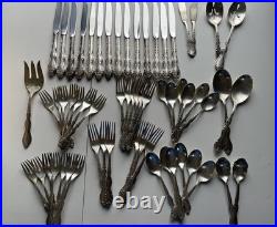 Vintage Wm. Rogers MFG Silverplate Flatware Set 59pc with Chest + Heirloom set 39p