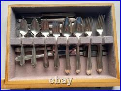 Vintage Wm. Rogers MFG Silverplate Flatware Set 59pc with Chest + Heirloom set 39p