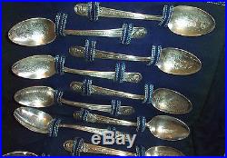 Vintage Wm Rogers Manufacturing Company 34 Set Figural Presidents Spoons Case