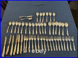 Vintage Wm. Rogers Original Rogers Extra Plate 50 Piece Silverplate Flatware Set