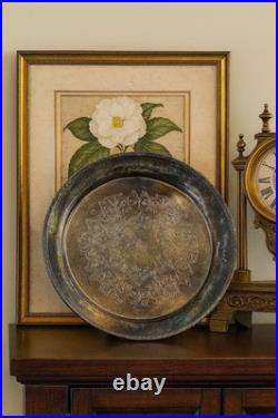Vintage Wm Rogers Silver Plated Ornate Floral Serving Plate Tray