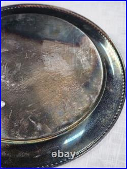 Vintage Wm Rogers Silver Plated Ornate Floral Serving Plate Tray