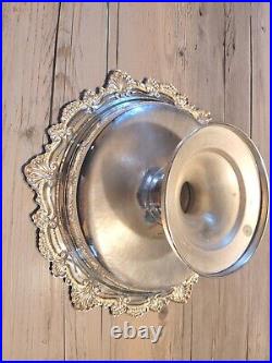 Vintage Wm Rogers Silver plated English Shell Footed Pie Plate