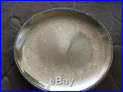 Vintage Wm Rogers Silverplate 867 Serving Tray Round Platter, 17 1/2 Diameter