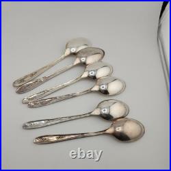 Vintage Wm Rogers Silverplate Flatware Set 88 Pc with Wood Chest & Guarantee cert