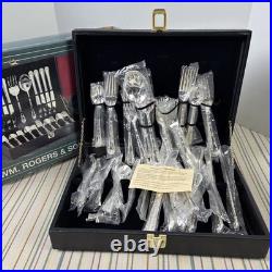 Vintage Wm Rogers & Son Enchanted Rose Silverplate Flatware Set NEW salad fork