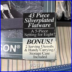 Vintage Wm Rogers & Son Enchanted Rose Silverplate Flatware Set NEW salad fork