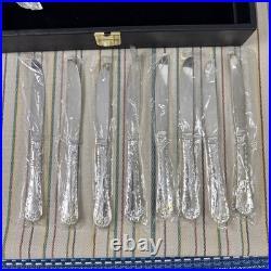 Vintage Wm Rogers & Son Enchanted Rose Silverplate Flatware Set NEW salad fork