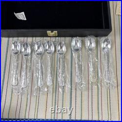 Vintage Wm Rogers & Son Enchanted Rose Silverplate Flatware Set NEW salad fork