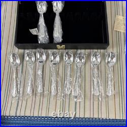 Vintage Wm Rogers & Son Enchanted Rose Silverplate Flatware Set NEW salad fork