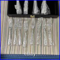 Vintage Wm Rogers & Son Enchanted Rose Silverplate Flatware Set NEW salad fork