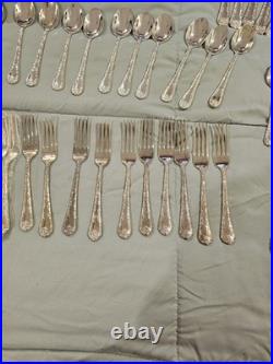 Vintage Wm Rogers & Son Silverplate Silverware Set In Original Wooden Box