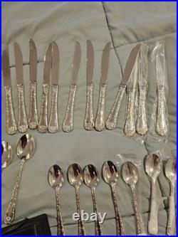 Vintage Wm Rogers & Son Silverplate Silverware Set In Original Wooden Box