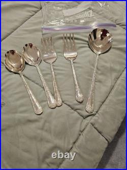 Vintage Wm Rogers & Son Silverplate Silverware Set In Original Wooden Box