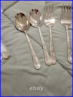 Vintage Wm Rogers & Son Silverplate Silverware Set In Original Wooden Box