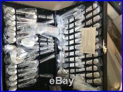 Vintage Wm. Rogers & Sons Enchanted Rose Silver Plate 62 Piece Flatware With Case