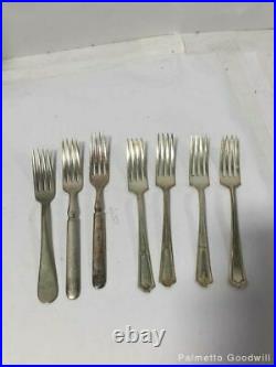 Vintage silver plate 52 PC ROGERS BROS FLATWARE IN WOOD BOX