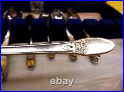 Vtg 1847 Roger Bros 50 Piece Silverplate Flatware 1937 First Love Pattern Boxed