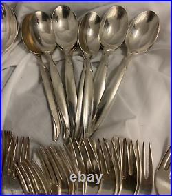 Vtg 1847 Rogers Bros Flair Silver plated Flatware Set Service for 12 60 pcs