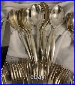 Vtg 1847 Rogers Bros Flair Silver plated Flatware Set Service for 12 60 pcs