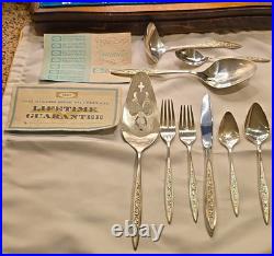 Vtg. 1847 Rogers Bros. Silverplated Esperanto Flatware 47 Piece Set