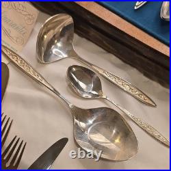 Vtg. 1847 Rogers Bros. Silverplated Esperanto Flatware 47 Piece Set