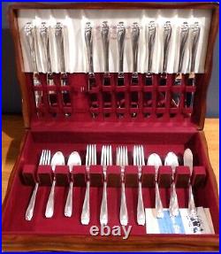 Vtg 1847 Rogers DAFFODIL 1950-73 Silverplate Flatware Set, Small Service for 11