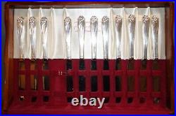 Vtg 1847 Rogers DAFFODIL 1950-73 Silverplate Flatware Set, Small Service for 11