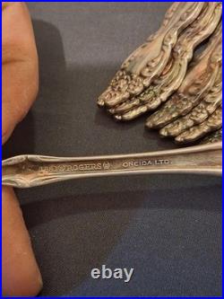 Vtg 1881 Rogers Oneida Baroque Rose Silver Plate Silverware Flatware Lot Of 71