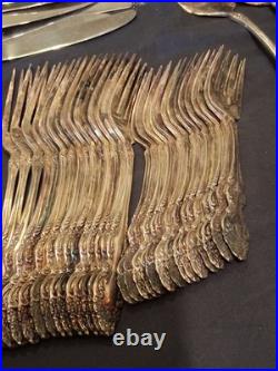 Vtg 1881 Rogers Oneida Baroque Rose Silver Plate Silverware Flatware Lot Of 71