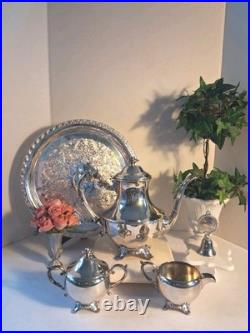 Vtg 1960's WM. A. Rodgers Silverplated POLISHED Tea Service Set 6 PCS! EUC/Mint