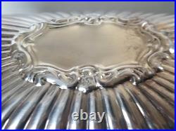 Vtg 40s FB Rogers Silver-Plate Roll-Top Butter Dish Ornate Lion Feet Glass Liner