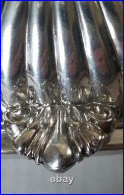 Vtg 40s FB Rogers Silver-Plate Roll-Top Butter Dish Ornate Lion Feet Glass Liner