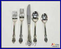 Vtg. 50s Rogers Reflection Silverplate Flatware Service 12 in Wood Chest 80 Pcs