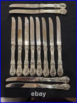 Vtg FB Rogers French Rose Silverplate Flatware Set 63 Pc w Case Box